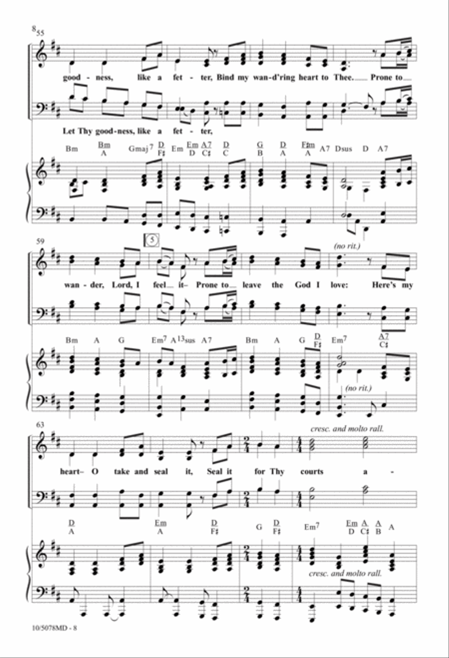 Come, Thou Fount of Every Blessing 4-Part scores gallery preview page 8