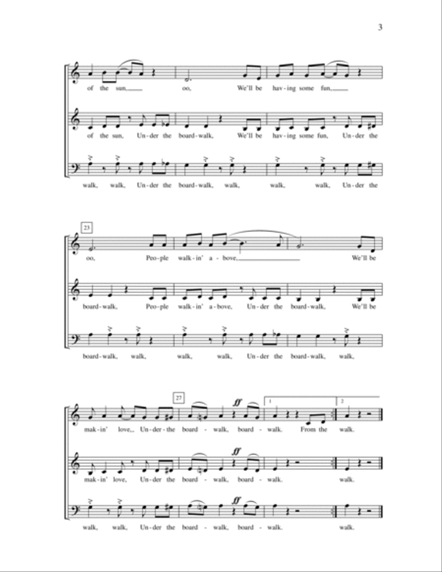 Under The Boardwalk Under The Boardwalk 3-Part scores gallery preview page 3