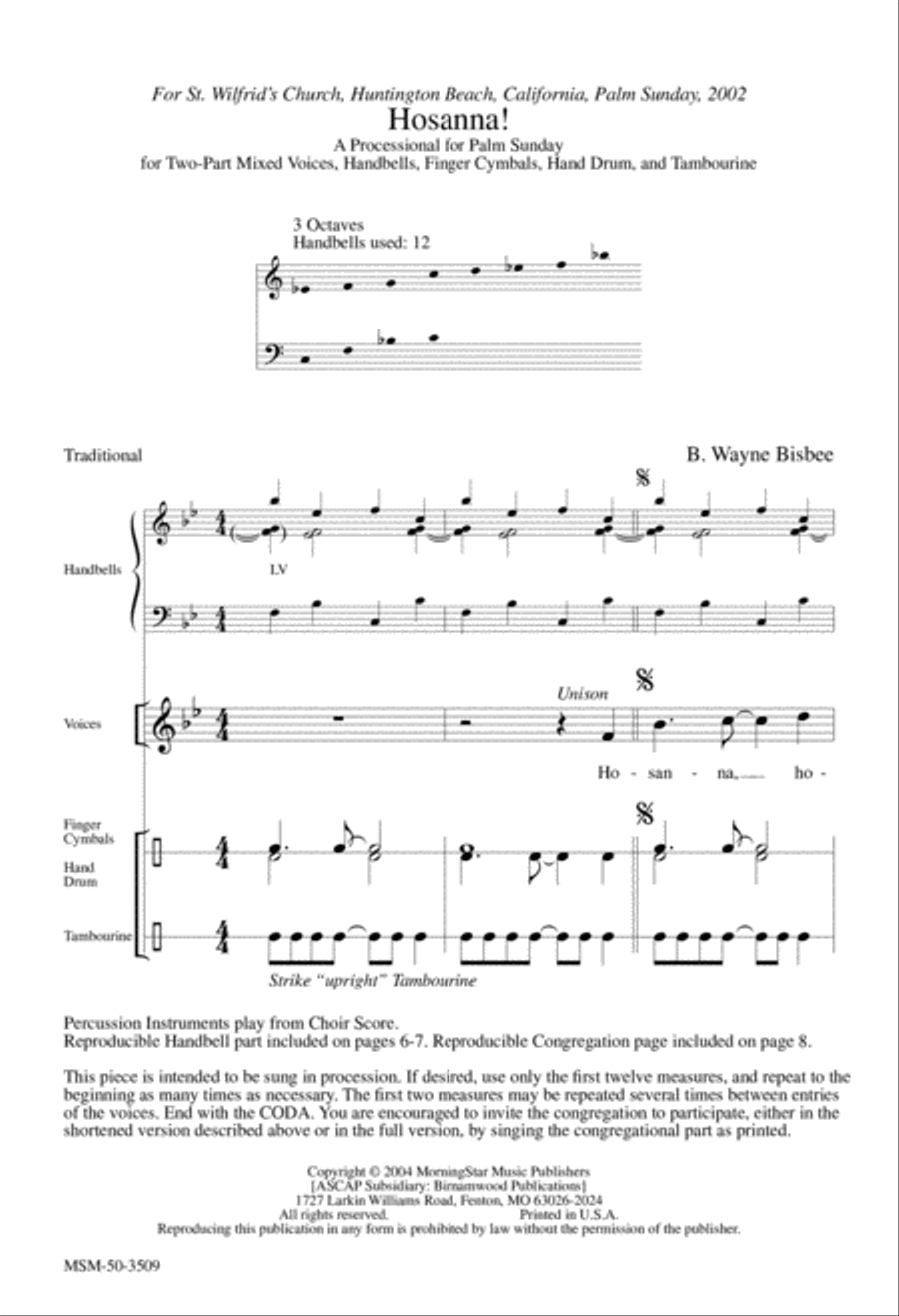 Hosanna! 2-Part scores gallery preview page 2