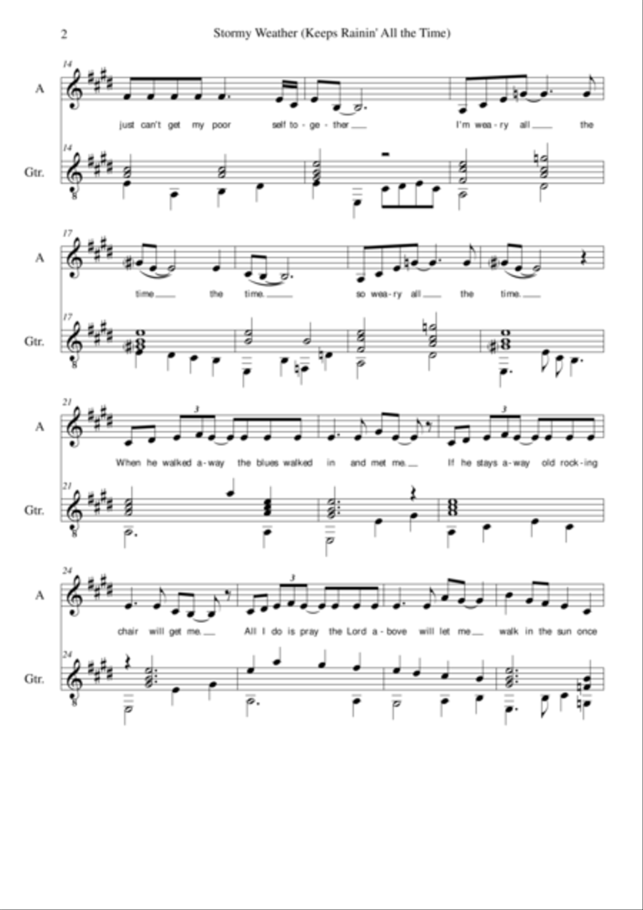 Stormy Weather Piano, Vocal, Guitar scores gallery preview page 2