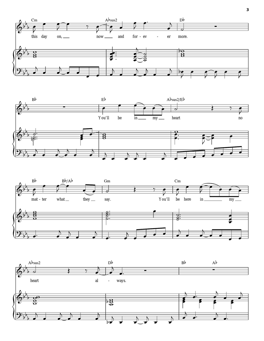 You'll Be In My Heart (from Tarzan: The Broadway Musical) Piano, Vocal scores gallery preview page 3