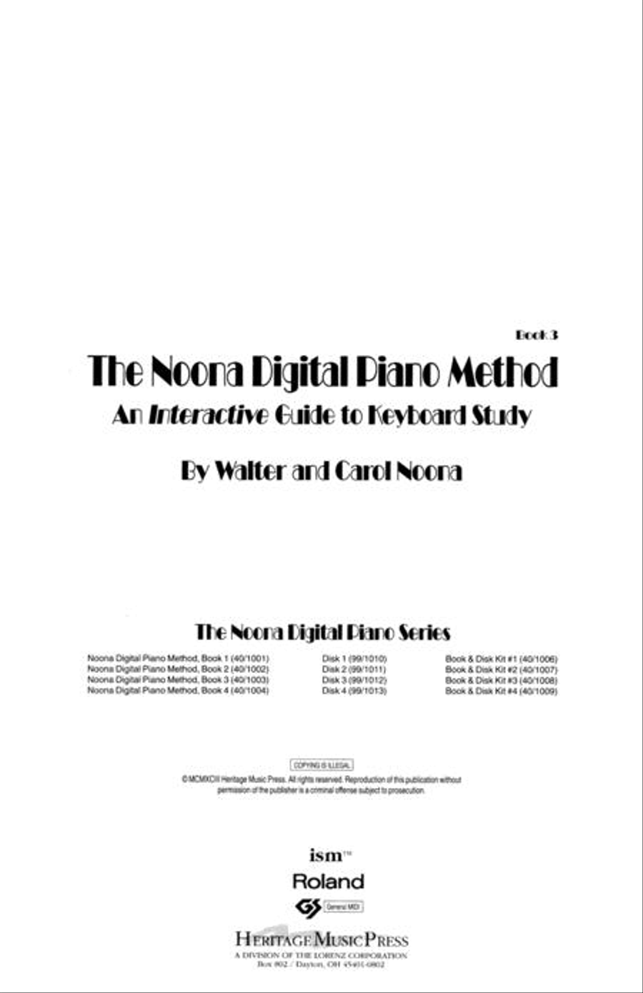 Noona Digital Piano Method Book 3