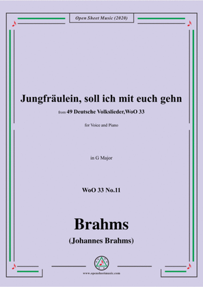 Book cover for Brahms-Jungfräulein,soll ich mit euch gehn,WoO 33 No.11,in G Major,for Voice&Piano
