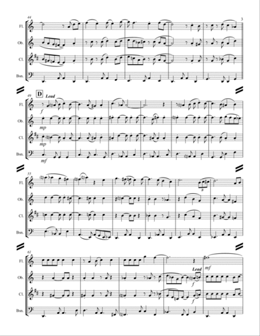 Desafinado Woodwind Quartet scores gallery preview page 4
