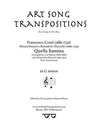 CONTI: Quella fiamma (transposed to G minor)