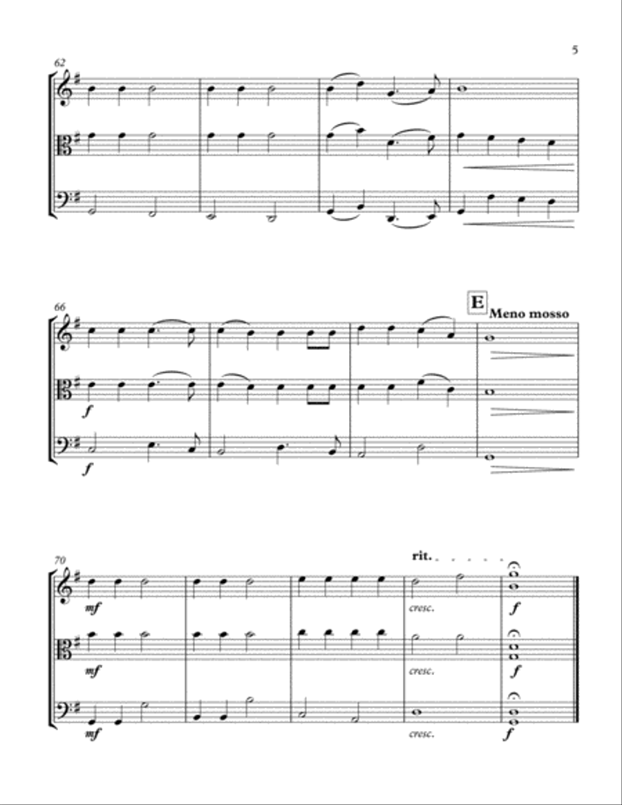 Jingle Bells Violin Viola and Cello Trio String Trio scores gallery preview page 5