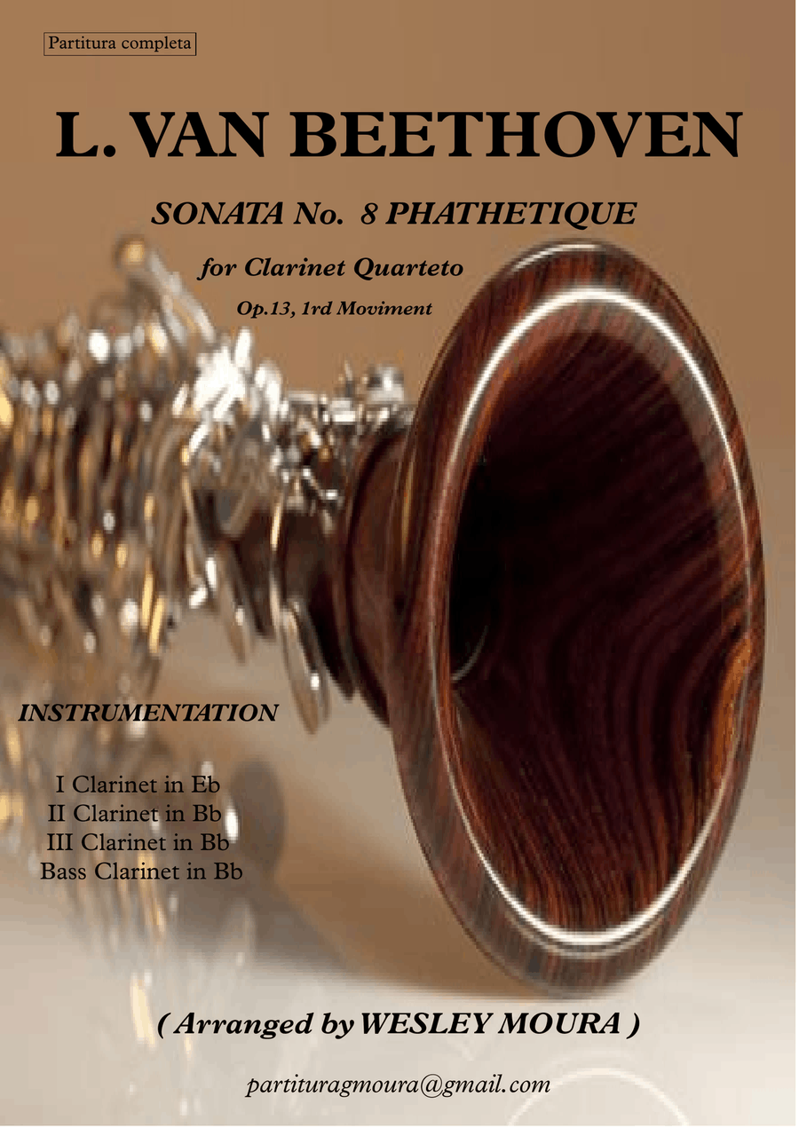 BEETHOVEN - Sonata Patética Nº 8 - III MOV. - Clarinet Quartet Clarinet Quartet scores gallery preview page 2