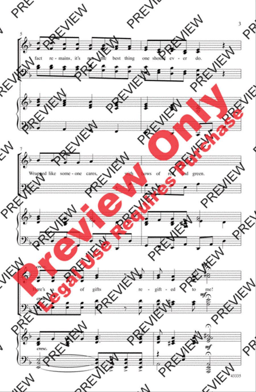 The Twelve Days of a Regifted Christmas 4-Part scores gallery preview page 18
