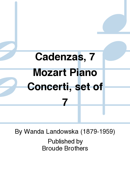 Cadenzas 7 Mozart Piano Concerti