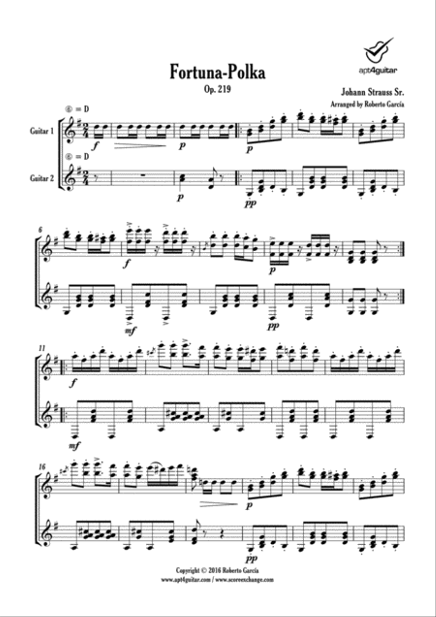 Fortuna-Polka Fortuna-Polka Classical Guitar scores gallery preview page 2