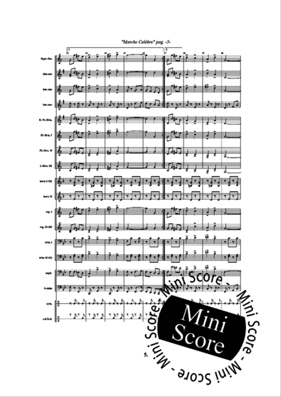 Marche Celebre Fanfare Band scores gallery preview page 7