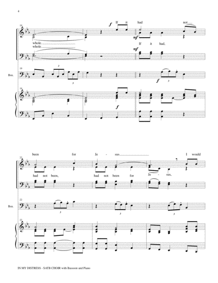 IN MY DISTRESS (SATB CHOIR with Bassoon & Piano) image number null