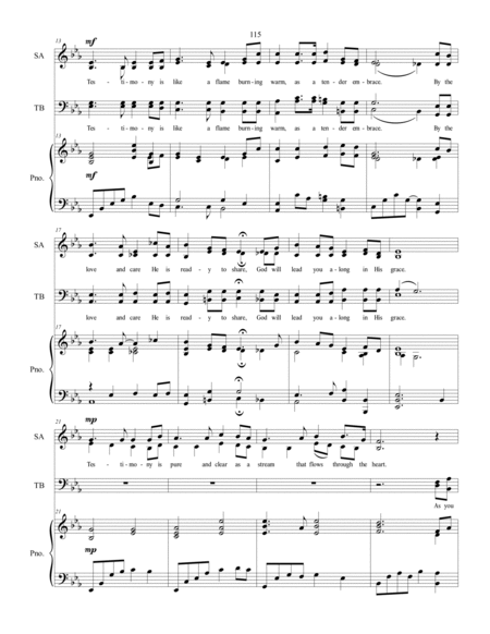 Testimony (Is Like the Dawn), sacred music for SATB choir image number null