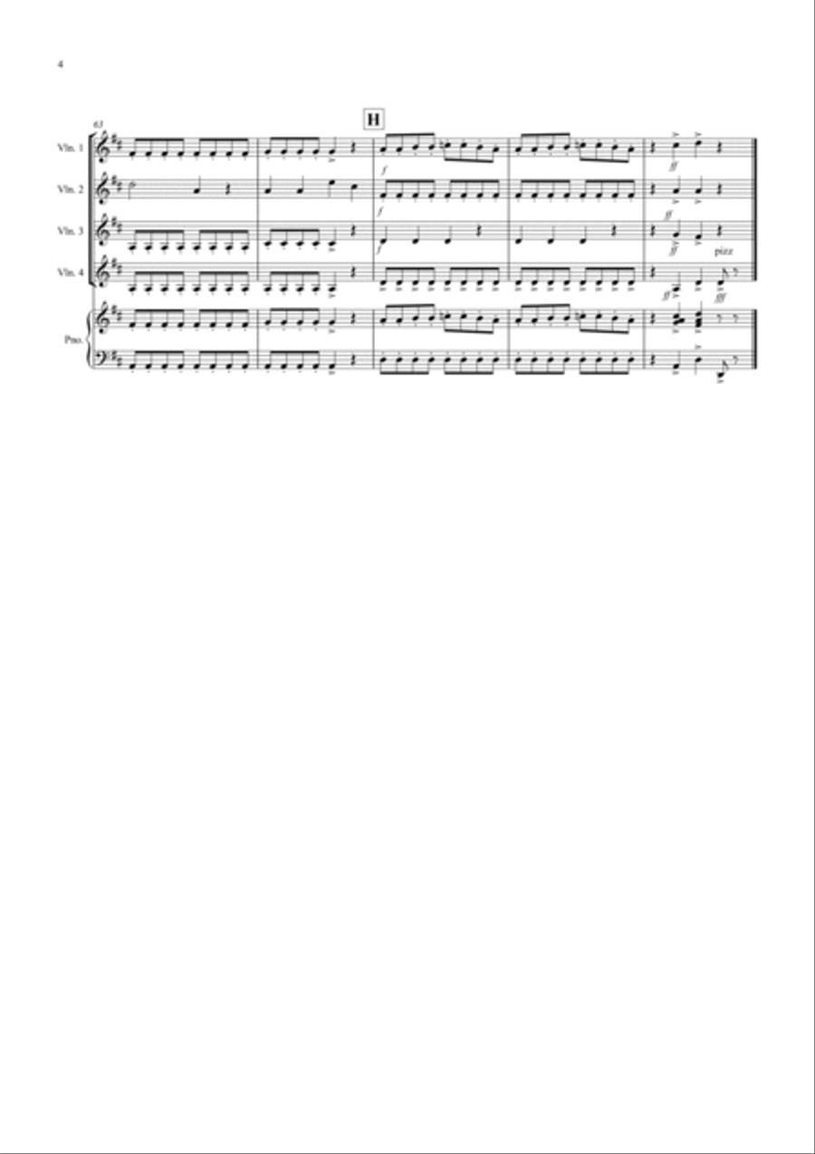 Schubert Rocks! for Violin Quartet Violin scores gallery preview page 4