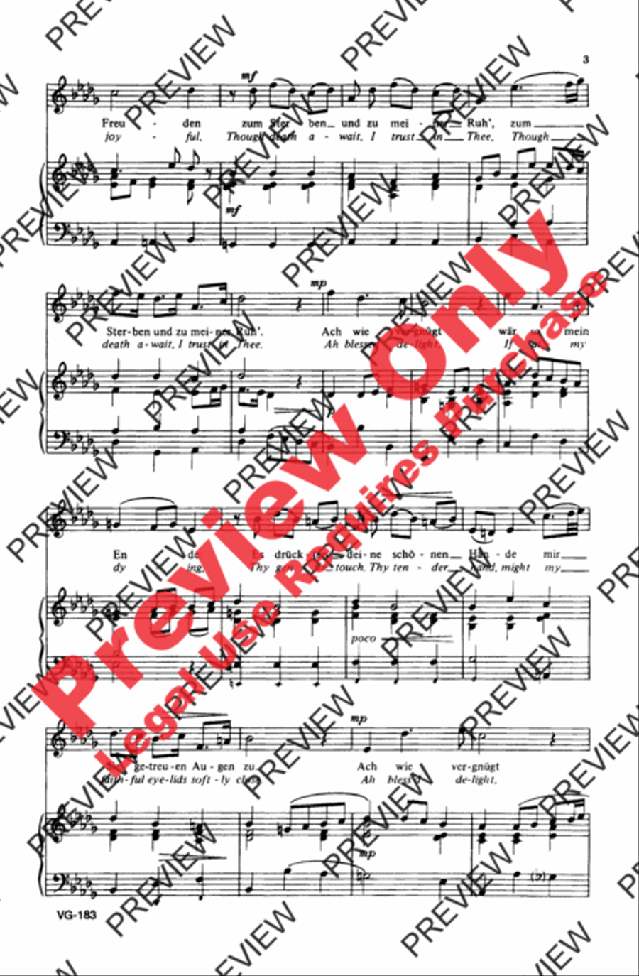 Bist du Bei Mir Unison Choir scores gallery preview page 3