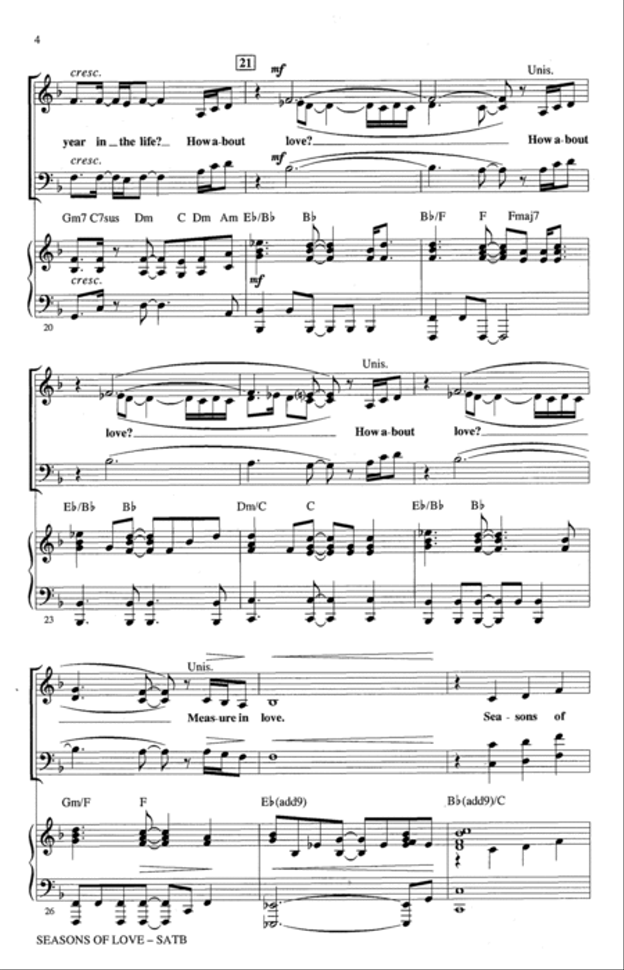 Seasons Of Love (from Rent) (arr. Roger Emerson) 4-Part scores gallery preview page 3