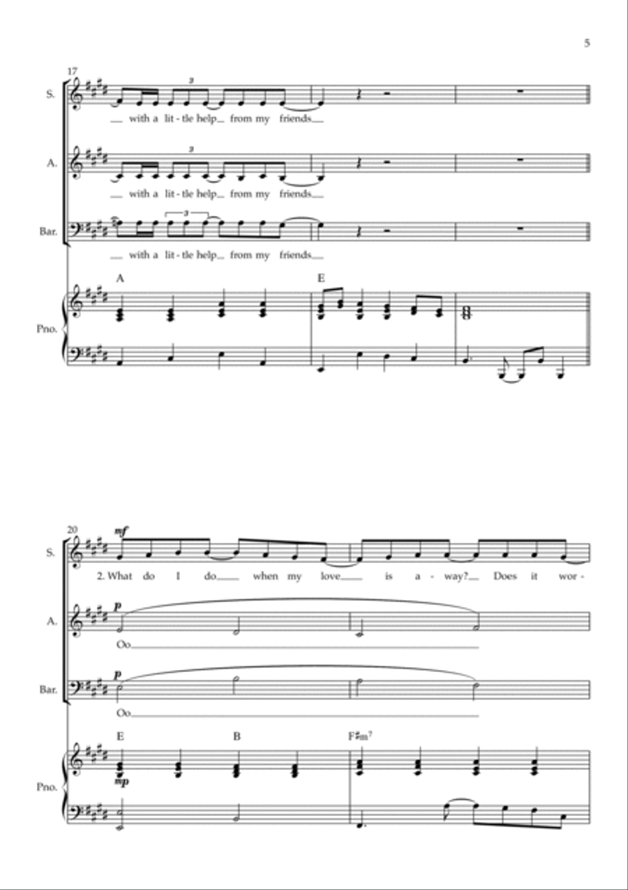 With A Little Help From My Friends 3-Part scores gallery preview page 5