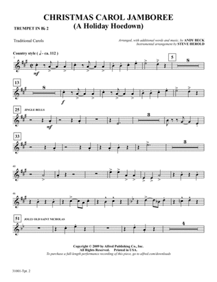 Christmas Carol Jamboree (A Holiday Hoedown): 2nd B-flat Trumpet