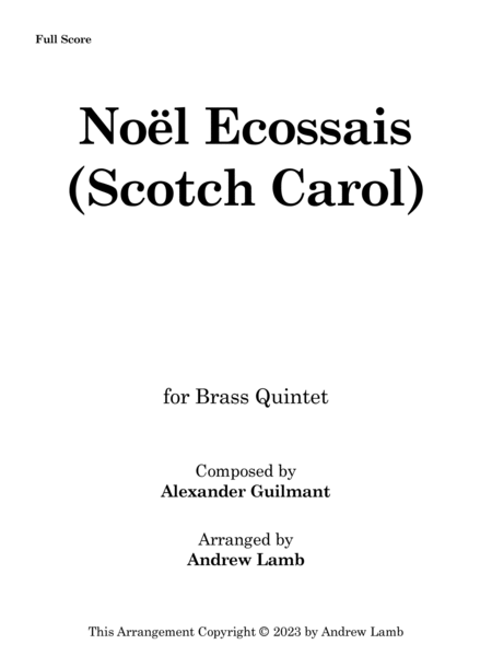 Noël Ecossais (Scotch Carol)