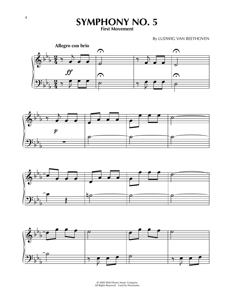 Symphony No. 5, Movement 1 (from Fantasia 2000) Voice scores gallery preview page 1