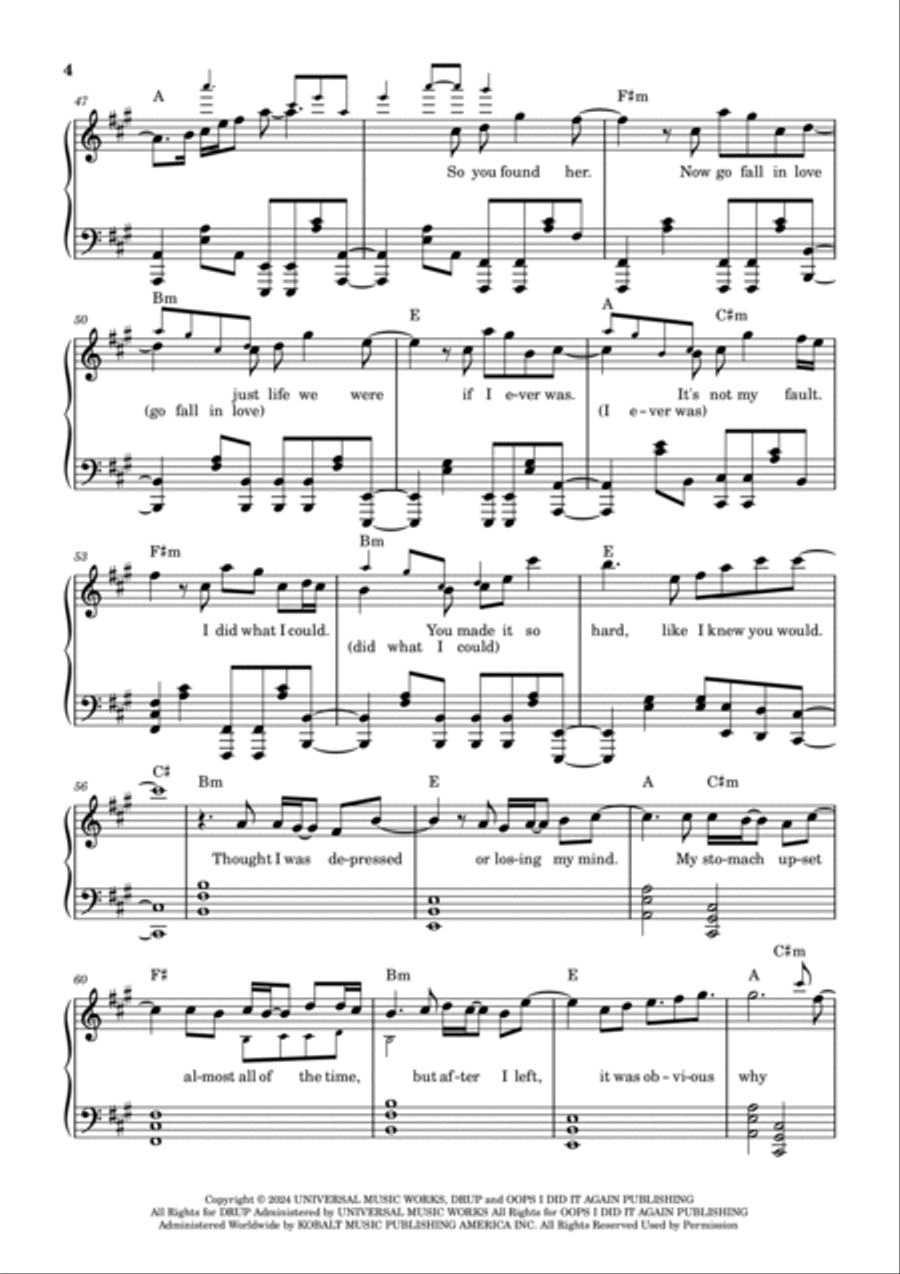 L'amour De Ma Vie Piano Solo scores gallery preview page 4