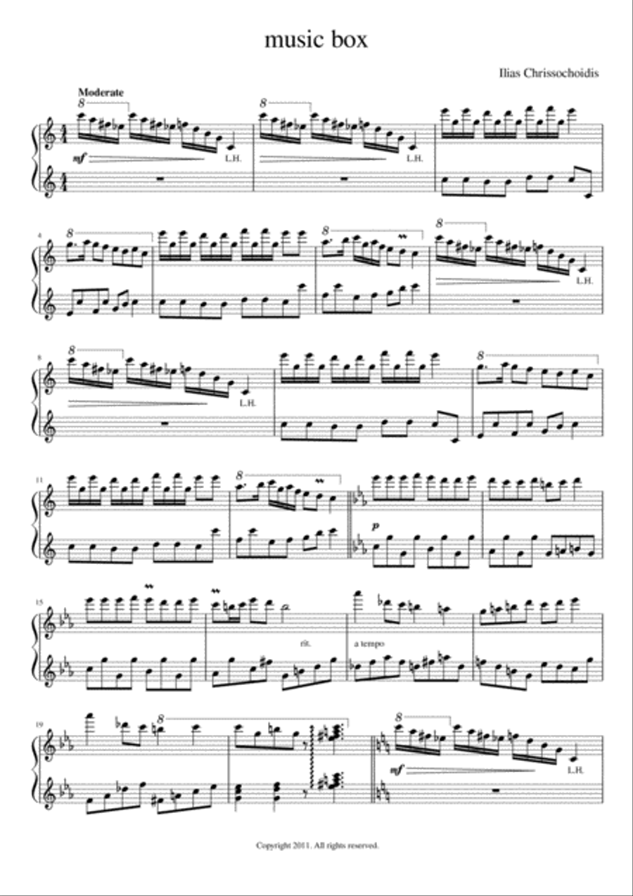 Music Box Easy Piano scores gallery preview page 1