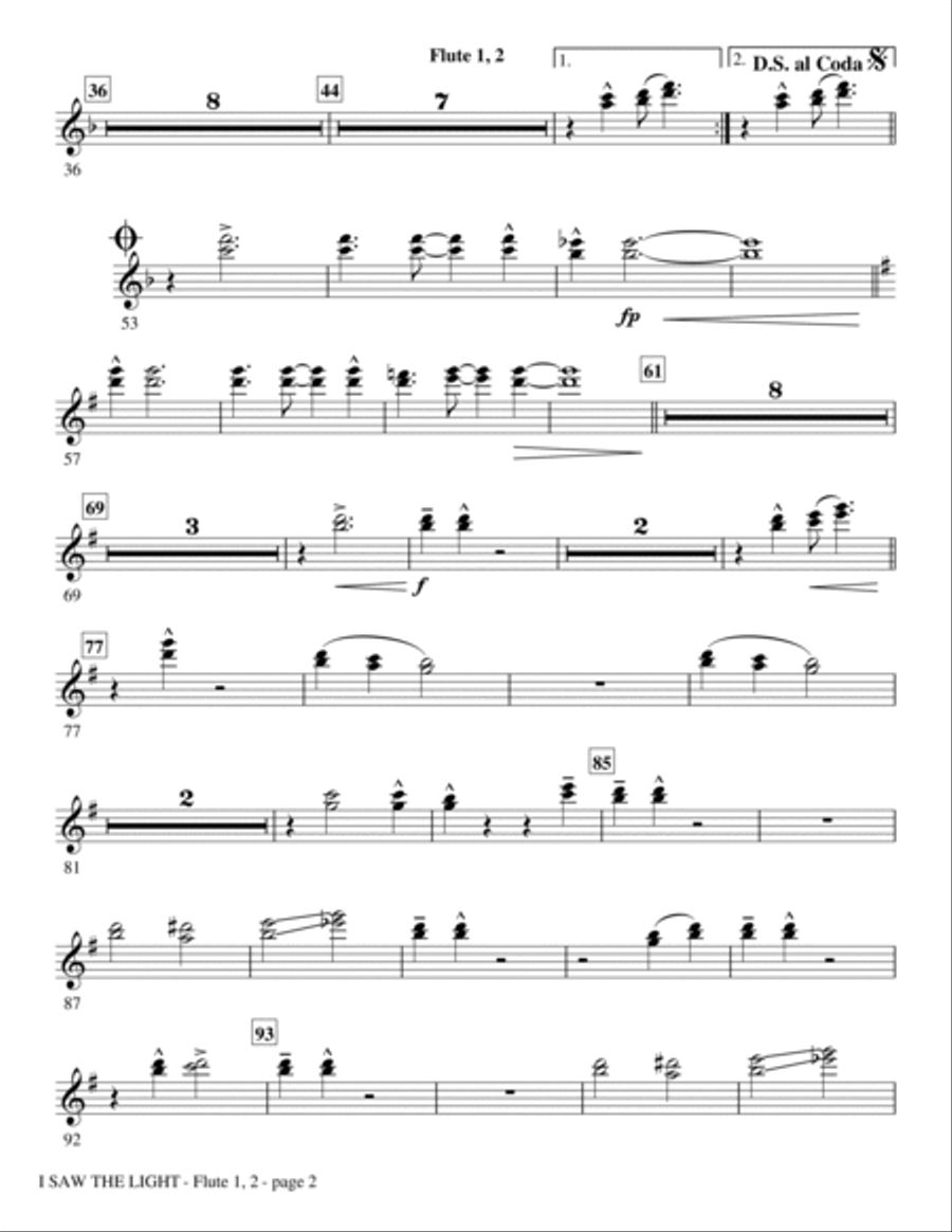 I Saw The Light - Flute 1,2 Choir scores gallery preview page 2