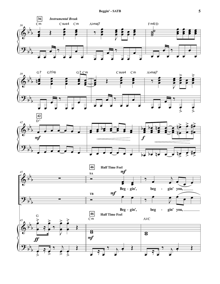 Beggin' 4-Part scores gallery preview page 5
