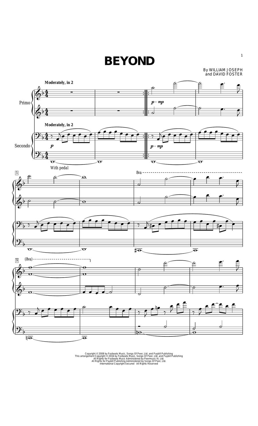 Beyond 1 Piano, 4-Hands scores gallery preview page 1