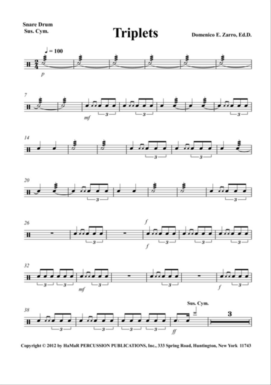 Triplets Percussion scores gallery preview page 1