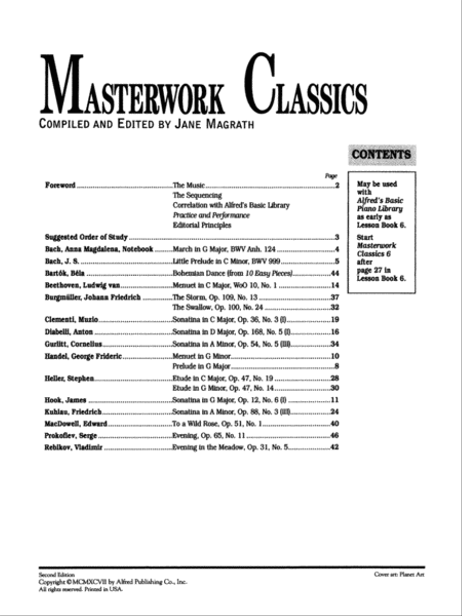 Masterwork Classics, Level 6 Piano Method scores gallery preview page 2