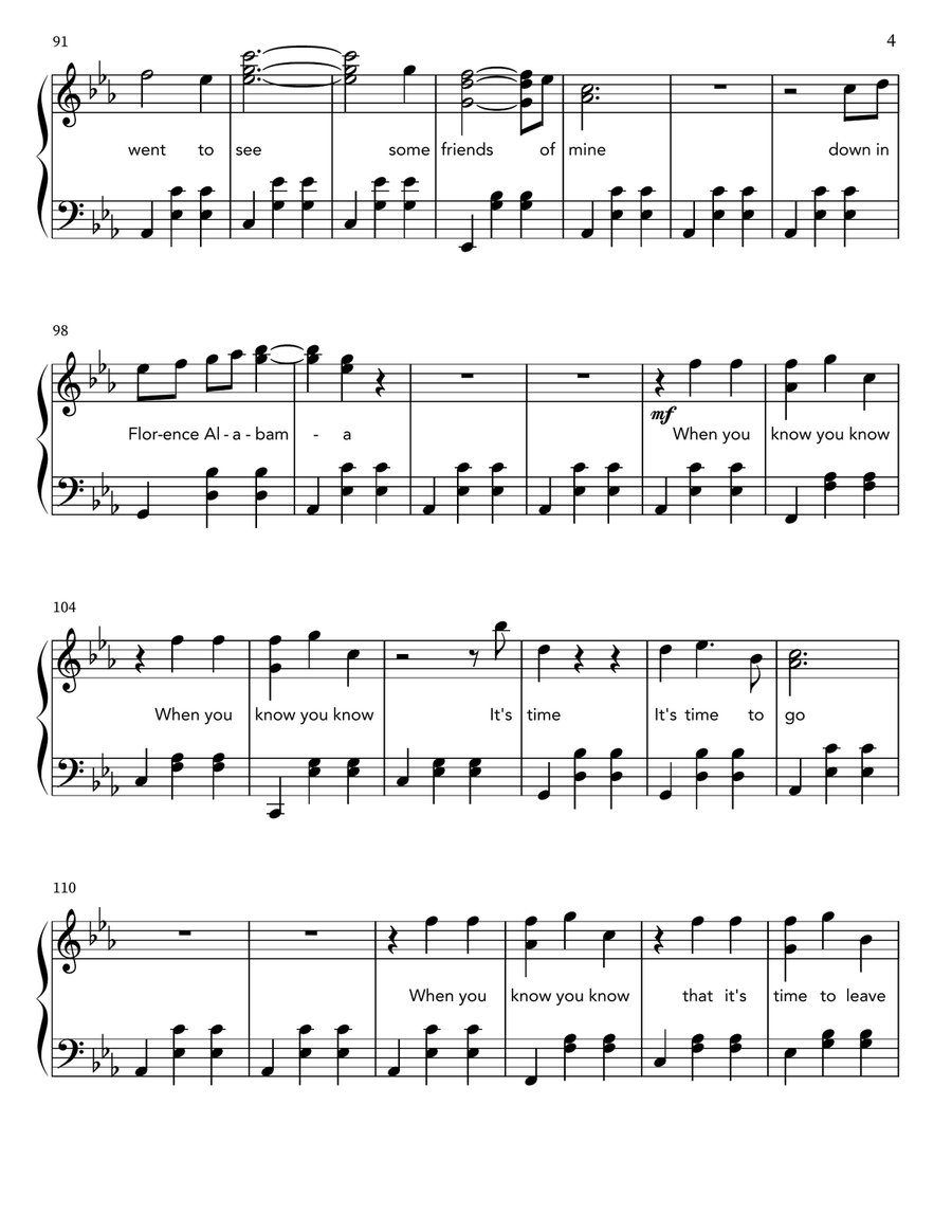 Paris, Texas Piano Solo scores gallery preview page 4