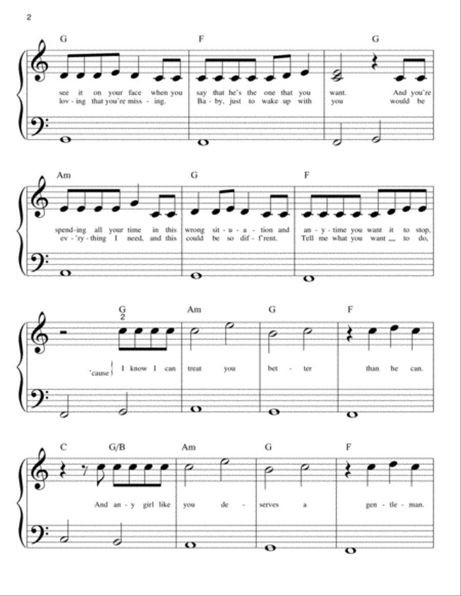 Treat You Better Easy Piano scores gallery preview page 2