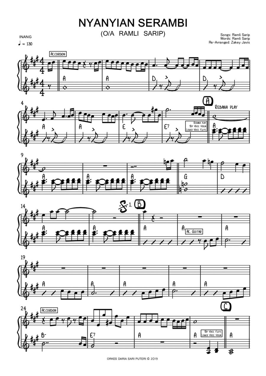 Nyanyian Serambi - Score Only Score scores gallery preview page 1