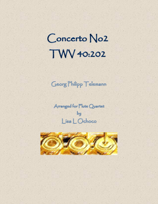 Book cover for Concerto No2 TWV 40:202 for Flute Quartet