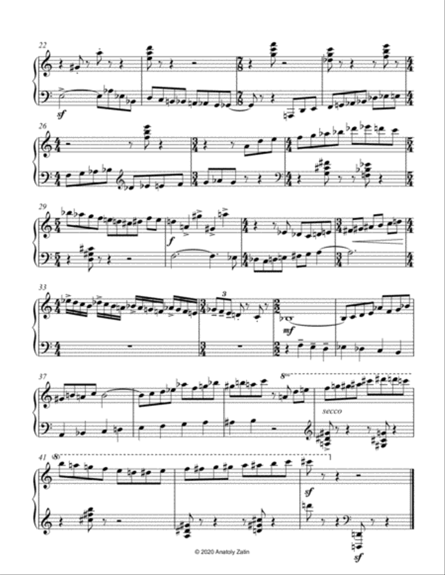 Three pieces for piano Piano Solo scores gallery preview page 3