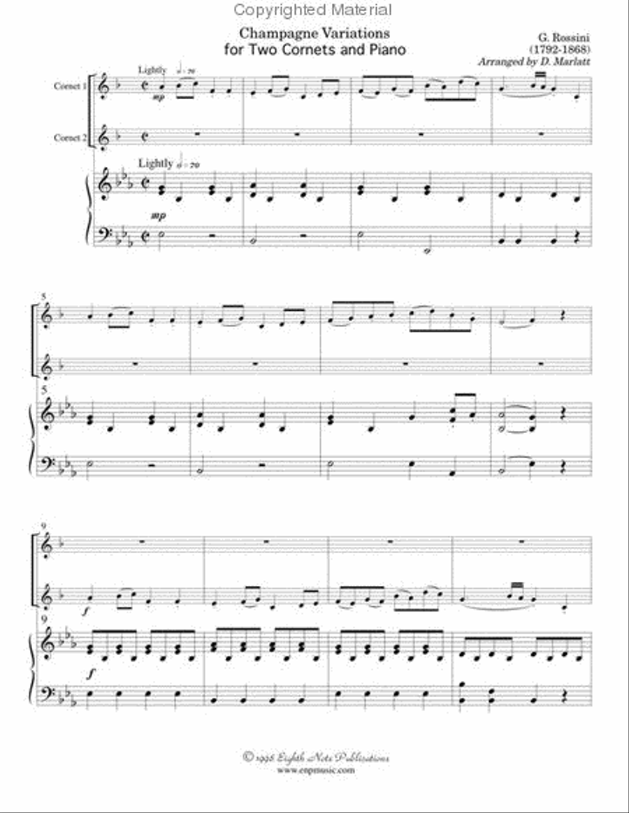 Champagne Variations Trumpet Duet scores gallery preview page 2