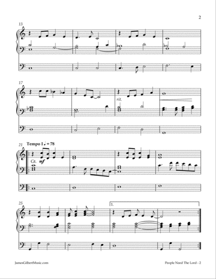 People Need The Lord People Need The Lord Organ Solo scores gallery preview page 3