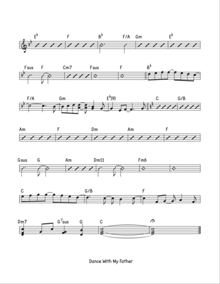 Dance With My Father Piano, Vocal, Guitar scores gallery preview page 2