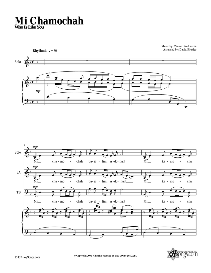 Mi Chamocha Mi Chamocha 2-Part scores gallery preview page 1