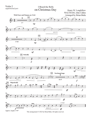 I Heard the Bells on Christmas Day - Supplemental parts - Duet part for Strings