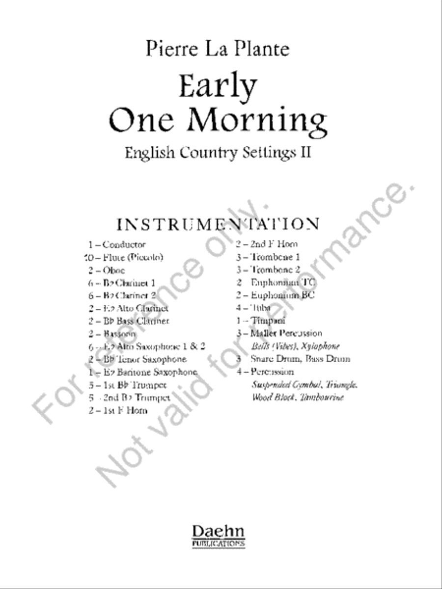 Early One Morning Early One Morning Concert Band scores gallery preview page 2