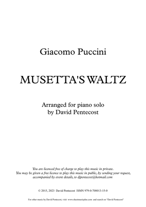 Book cover for Musetta's Waltz (arr. Opus 15)