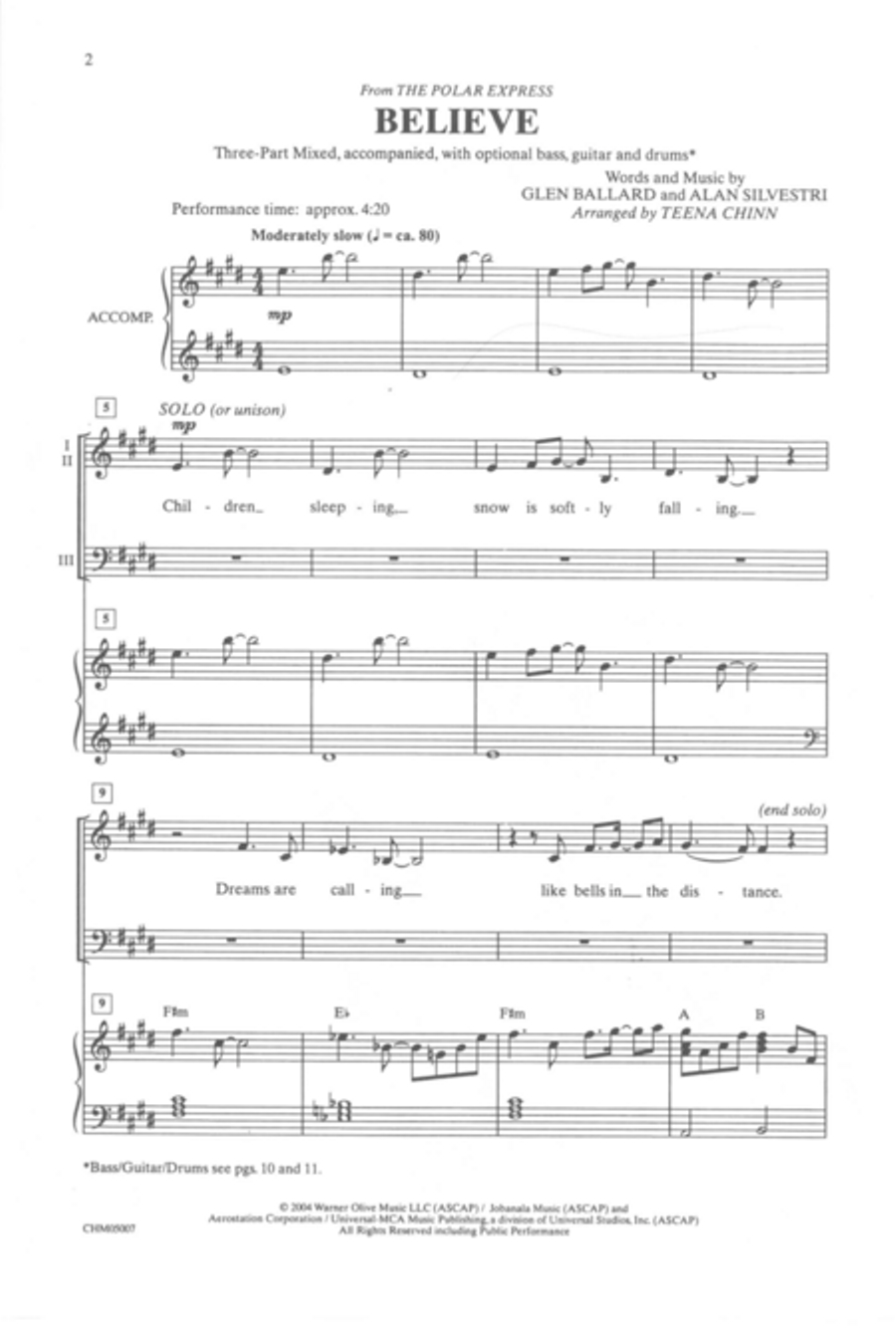 Believe 3-Part scores gallery preview page 2