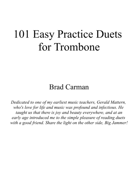 101 Easy Practice Duets for Trombone