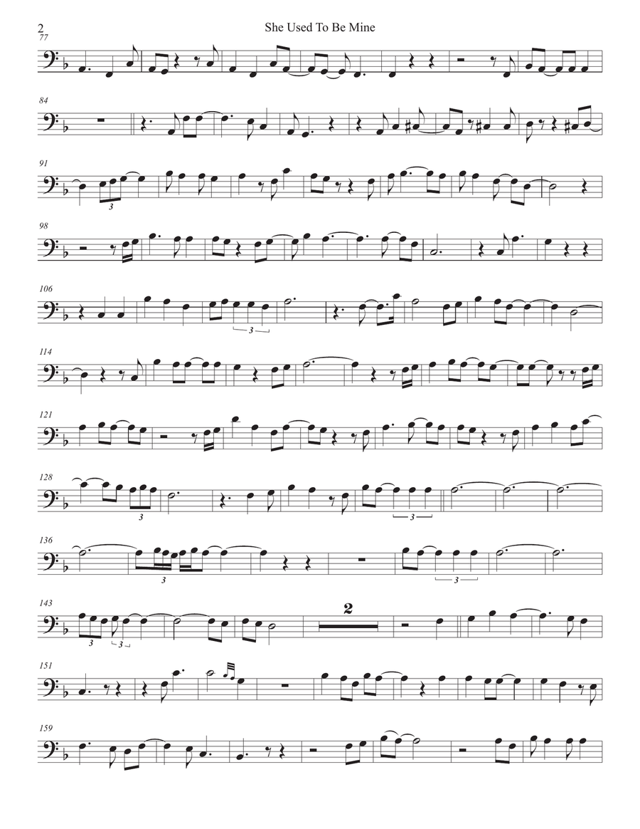 She Used To Be Mine from WAITRESS THE MUSICAL Cello Solo scores gallery preview page 2
