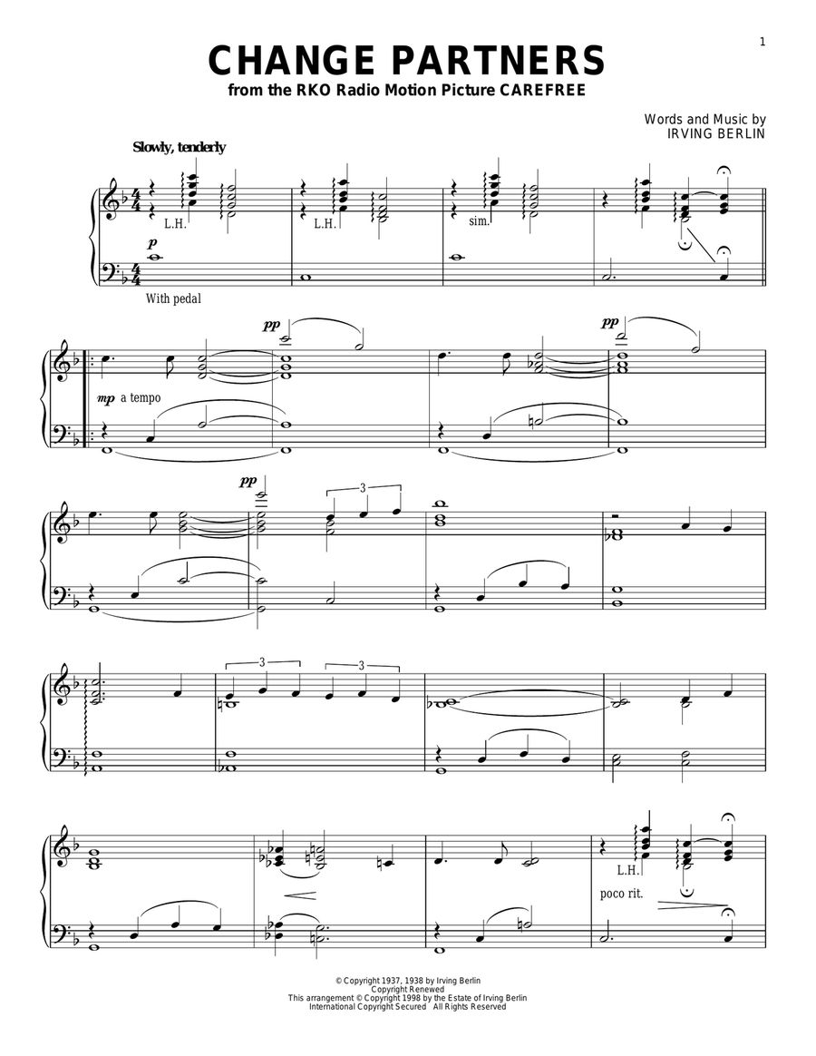 Change Partners Change Partners Piano Solo scores gallery preview page 1