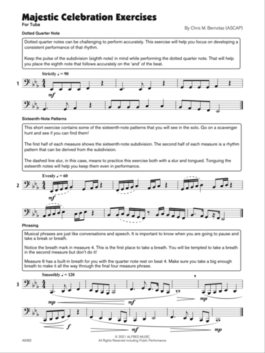 Majestic Celebration (Sound Innovations Soloist, Tuba) Small Ensemble scores gallery preview page 3