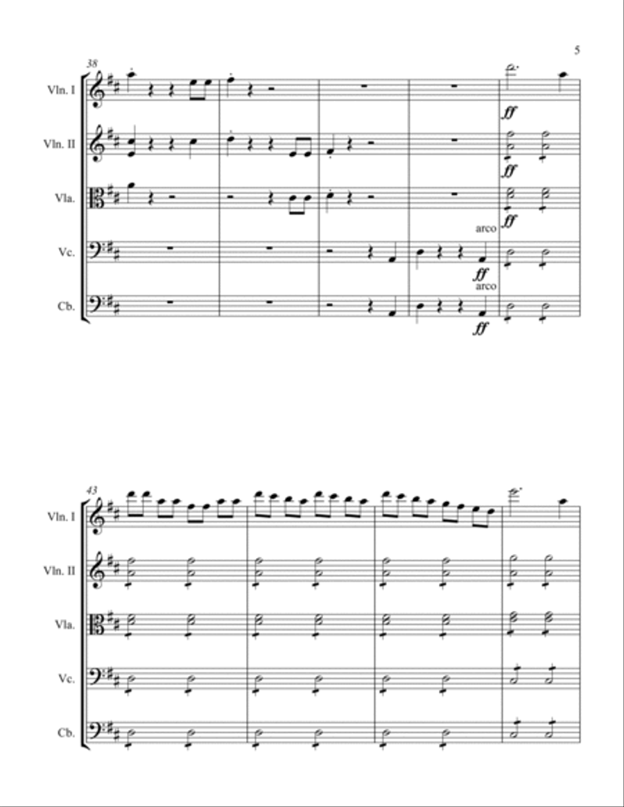 Il Signor Bruschino Overture Themes String Orchestra scores gallery preview page 5