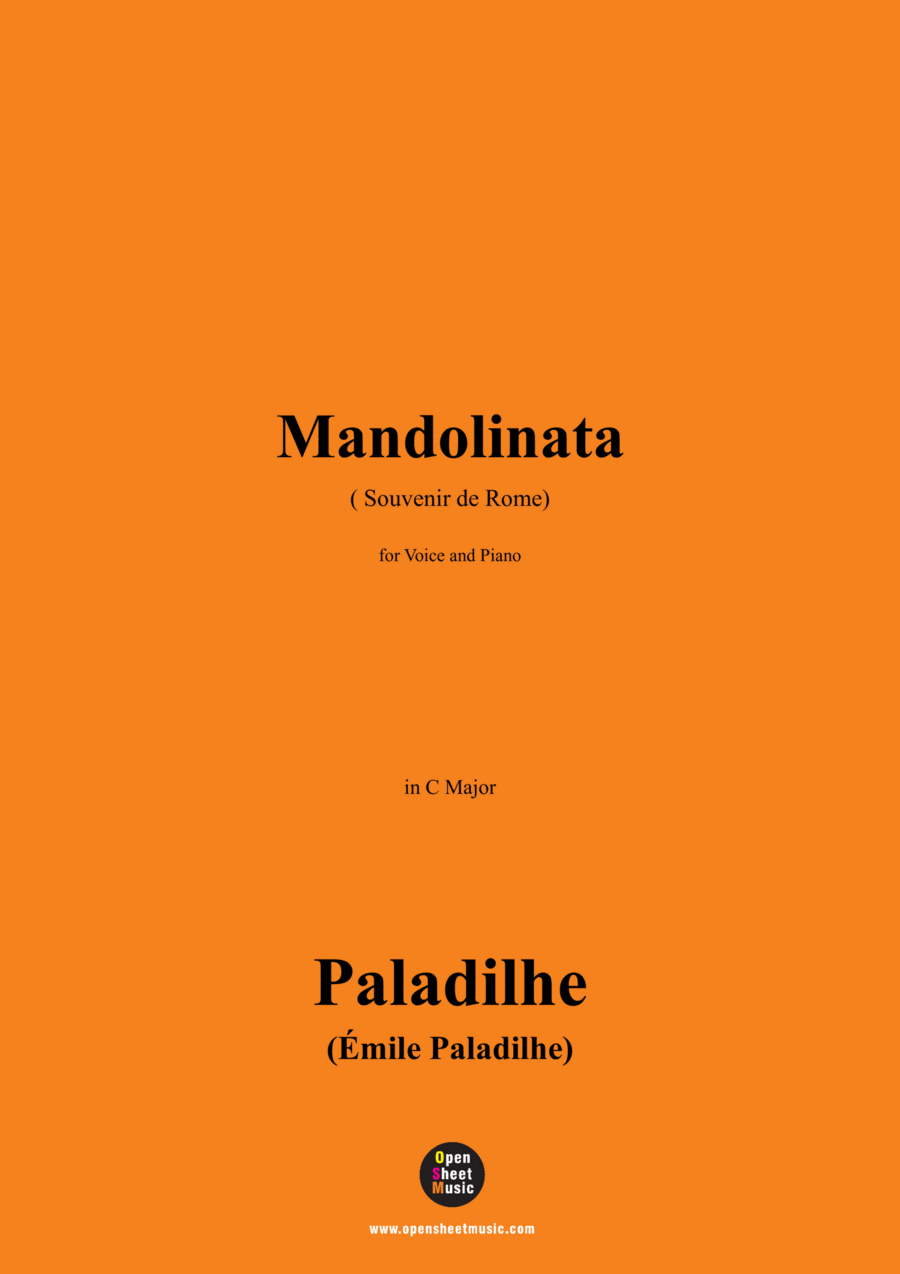 Paladilhe-Mandolinata( Souvenir de Rome),in C Major Voice scores gallery preview page 1